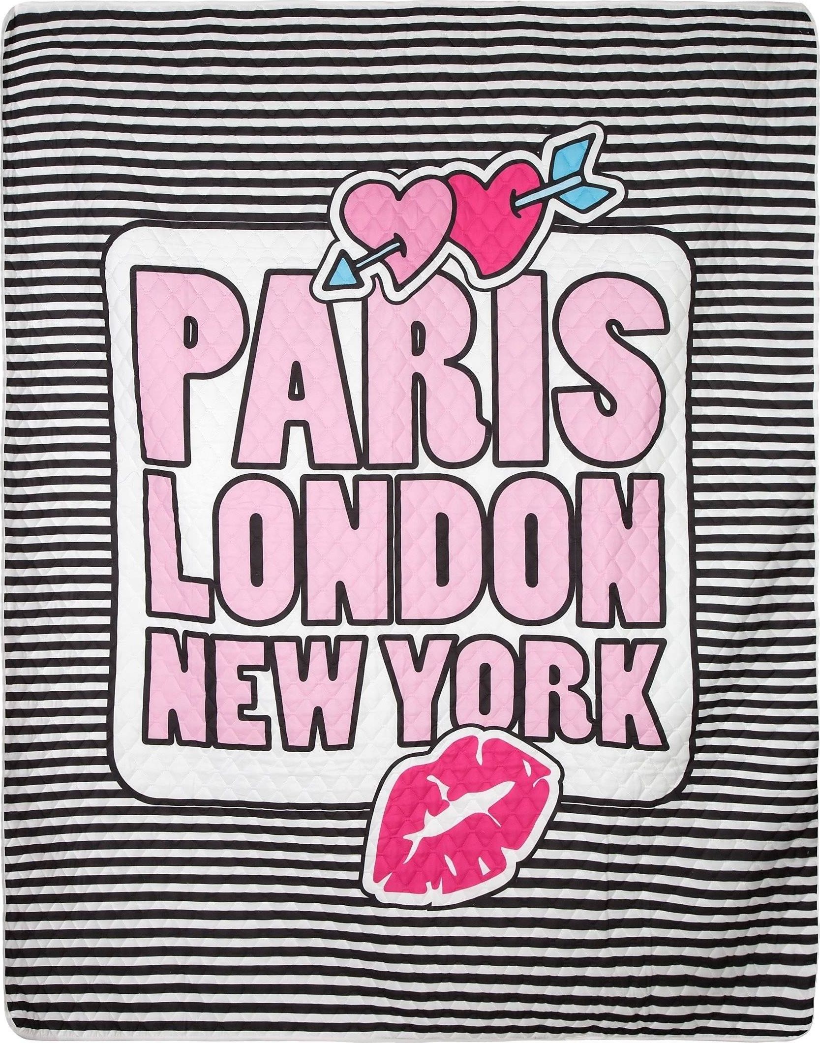 Eurofirany Narzuta Design Pikowana Colet Biel + Róż 170x210