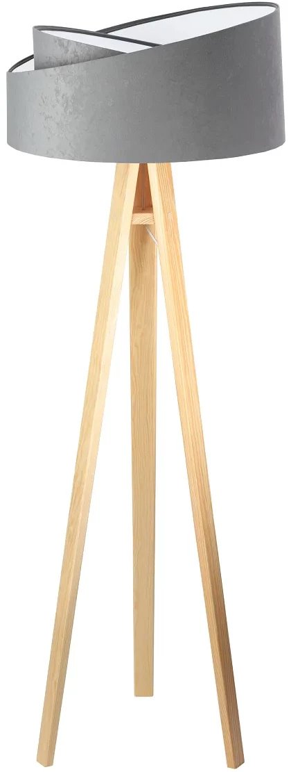 Lampa stojąca GEMSTONE szara/biała/sosna BPS KONCEPT