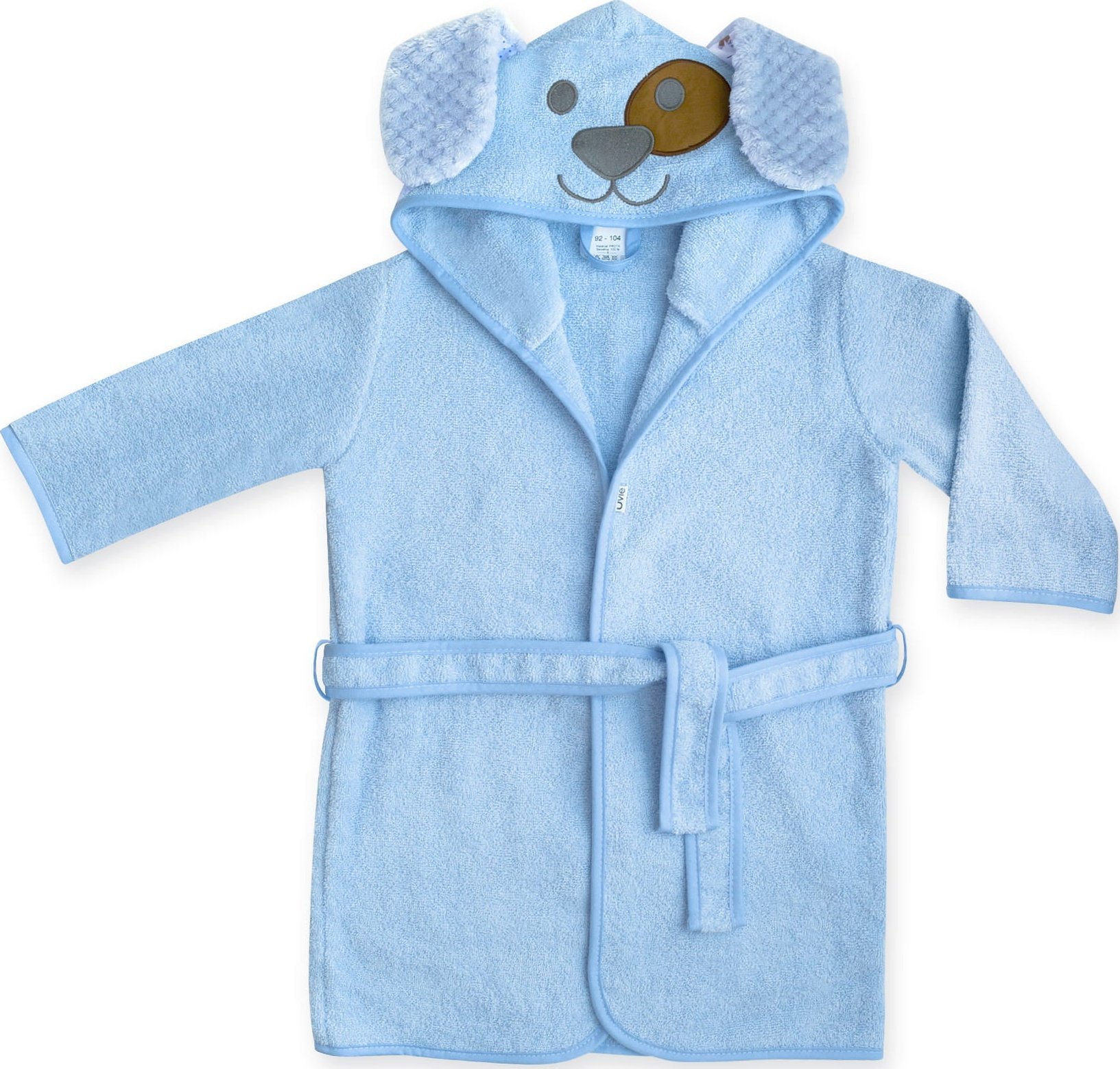 UVIE Ciepły szlafrok dziecięcy niebieski Piesek