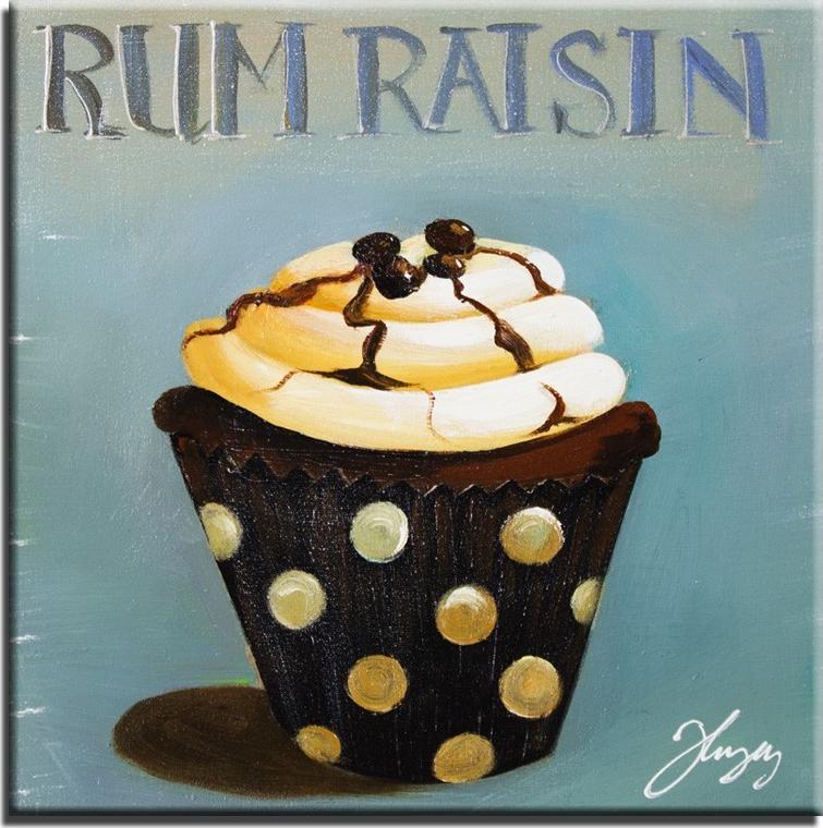 ART-POL Obraz olejny ręcznie malowany na płótnie 30x30cm babeczka z rumem