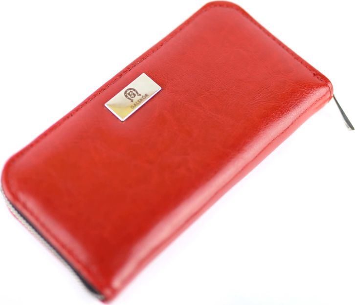 Kemer P-02 Portfel skórzany Korona - czerwony gładki KEMER