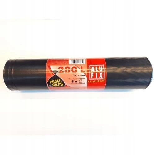 Worki na śmieci ALUFIX Profi, LDPE, 280l, 5 szt., czarne