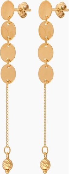 Lovrin Złote kolczyki wiszące 585 BLASZKI I KULECZKI 2,00g