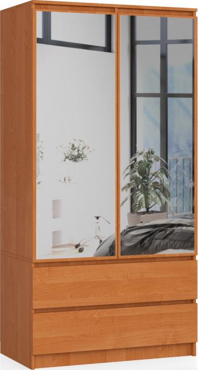 Fabryka Mebli Akord SZAFA S 90 cm 2 DRZWI 2 SZUFLADY 2 LUSTRA OLCHA