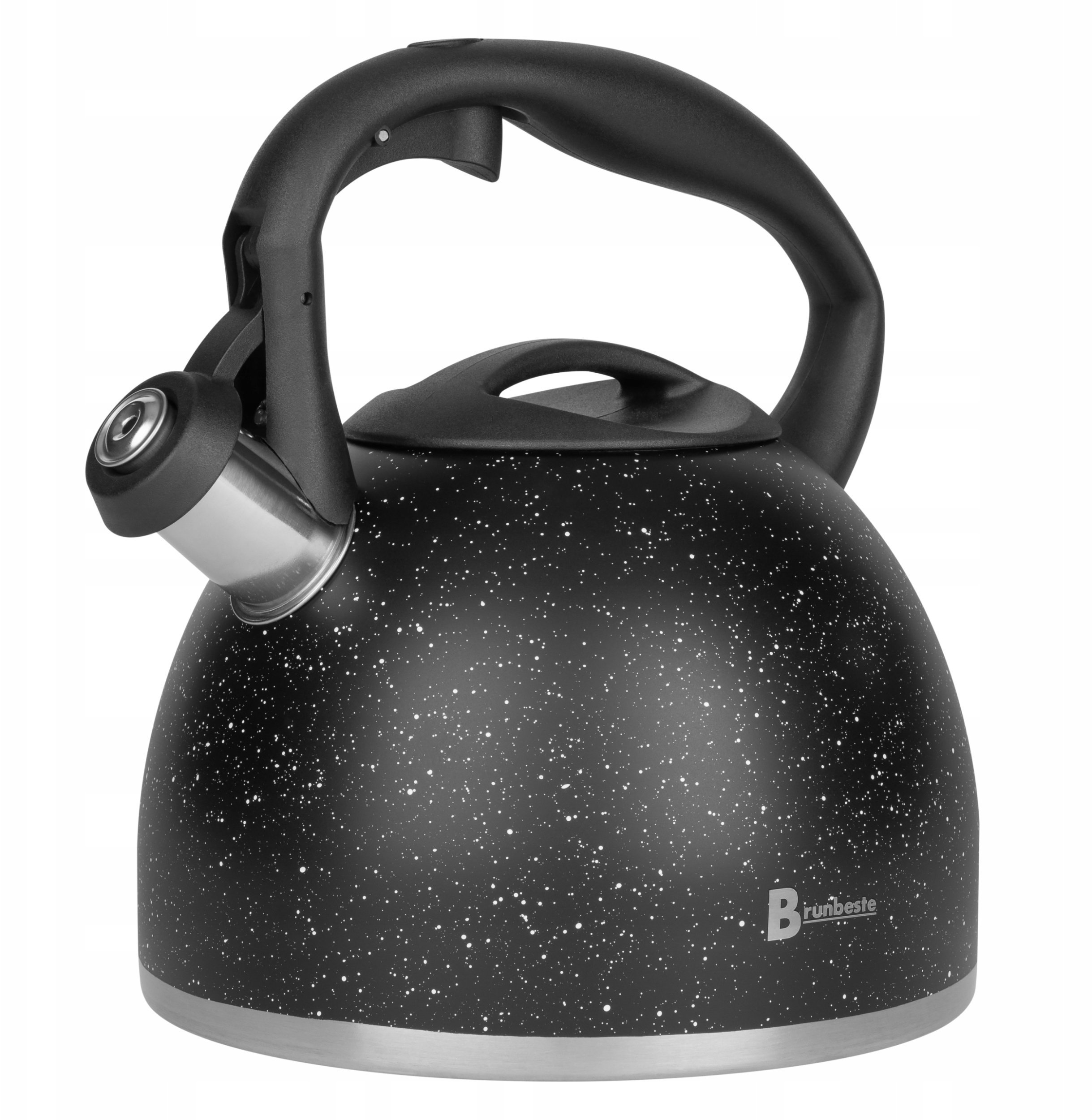 Brunbeste Czajnik stalowy z gwizdkiem indukcyjnym, 2.7L, matowy czarny marmurkowy BRUNBESTE BB-2443