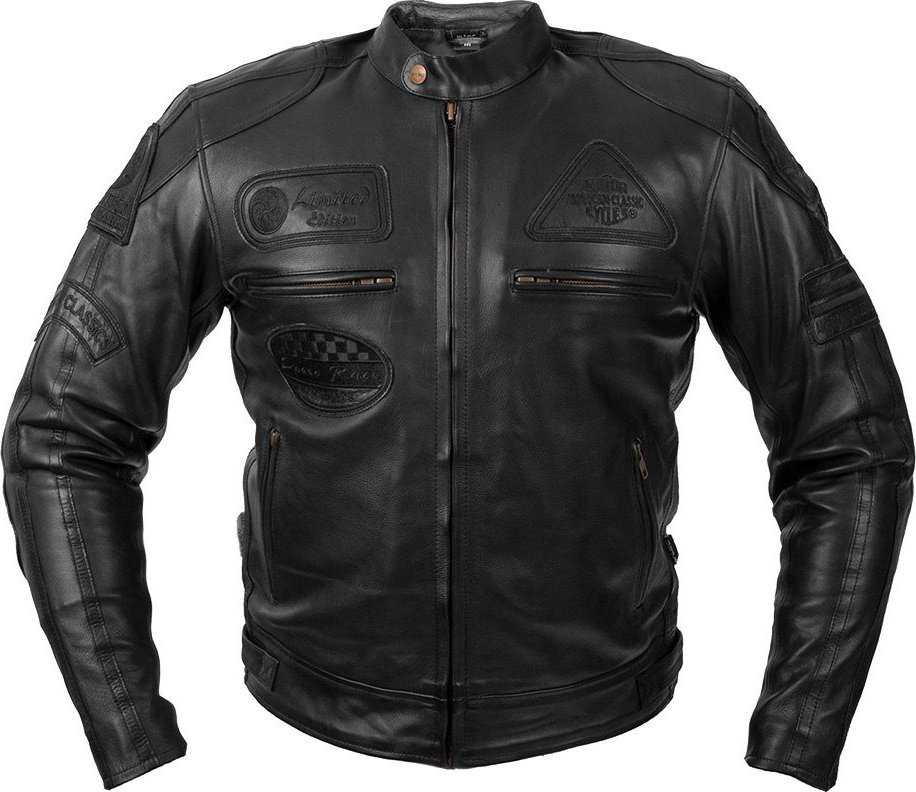 W-Tec Męska skórzana kurtka motocyklowa W-TEC Urban Noir - Kolor Czarny, Rozmiar XL