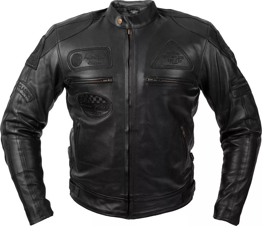 W-Tec Męska skórzana kurtka motocyklowa W-TEC Urban Noir - Kolor Czarny, Rozmiar XL