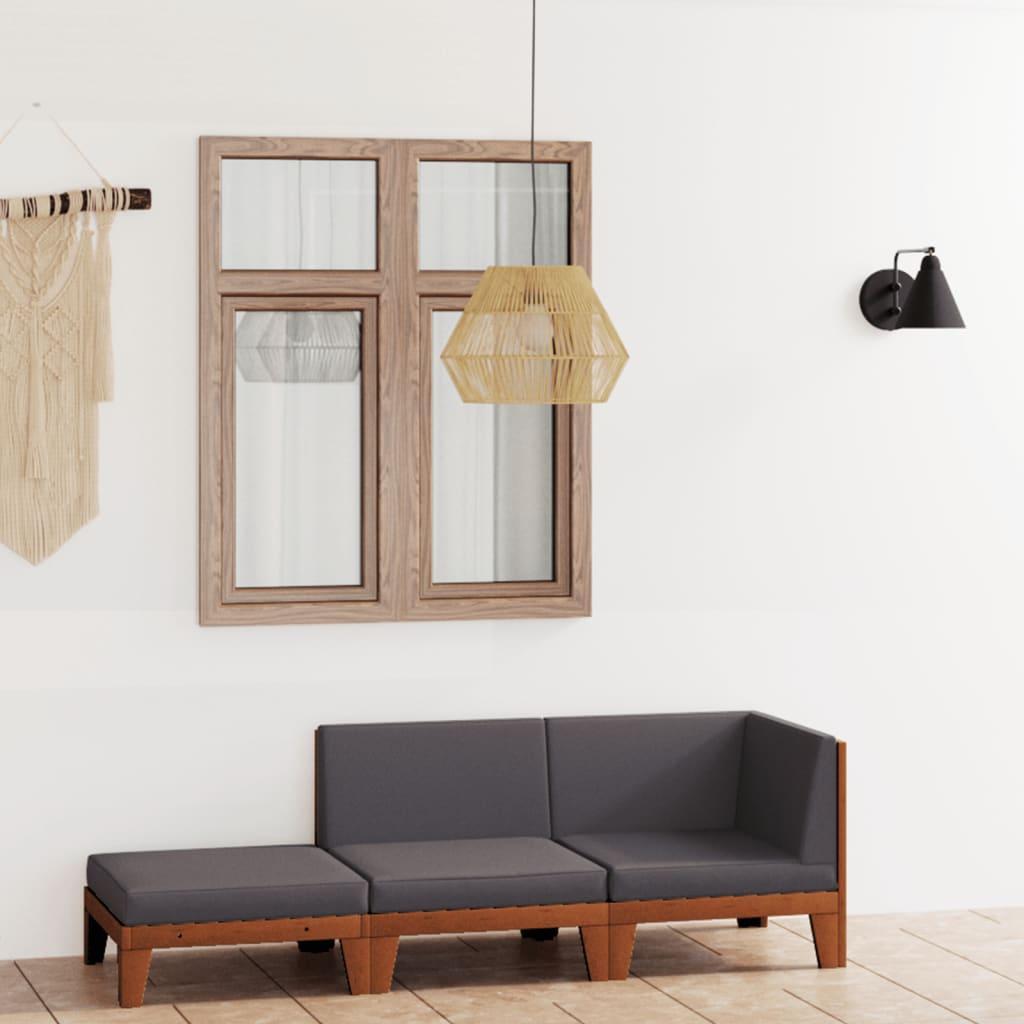 vidaXL vidaXL 3-cz. zestaw wypoczynkowy do ogrodu, poduszki, drewno akacjowe