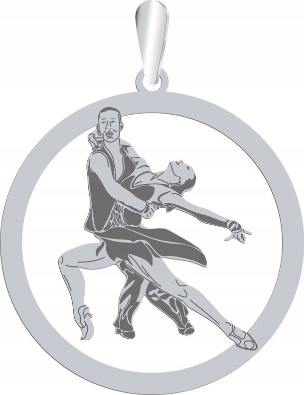 Radziszewska Jewellery Zawieszka Srebrna Taniec Latino Srebro 925 Prezent GRAWER GRATIS