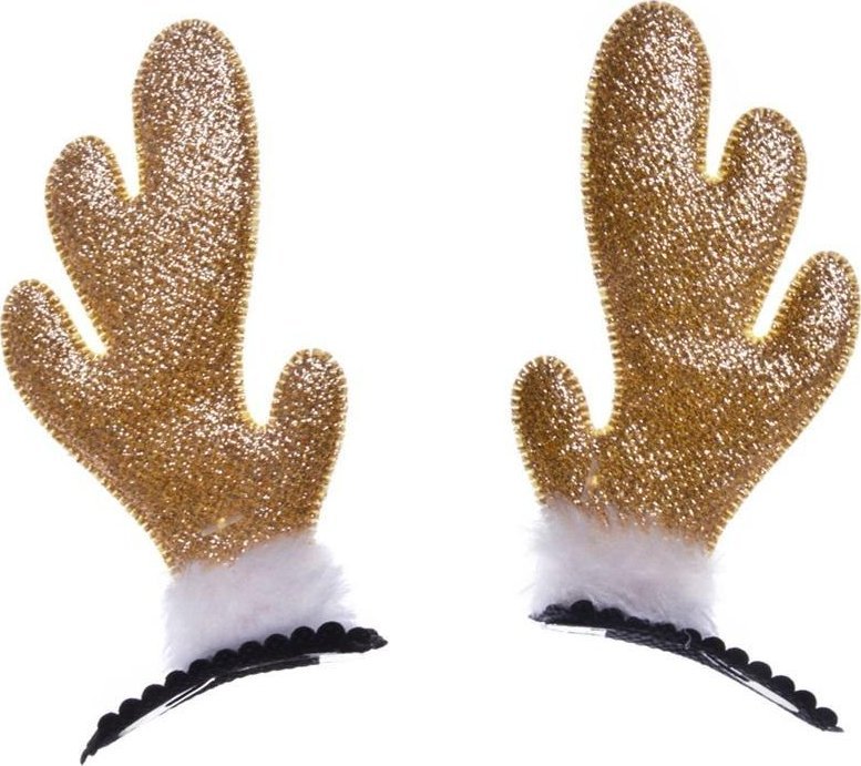 Brokatowe rogi renifera złote 2szt