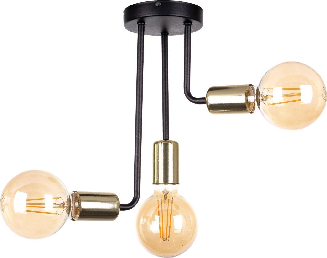 Lampa sufitowa KET Loftowa LAMPA sufitowa KET1171 metalowa OPRAWA molekuły czarne złote