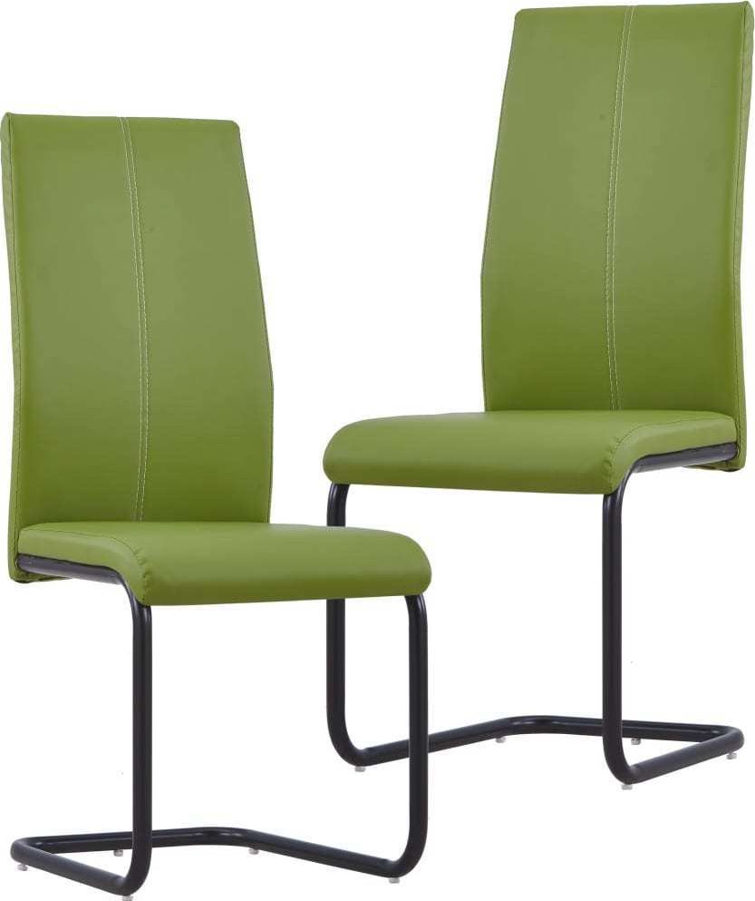 vidaXL Krzesła jadalniane, 2 szt., zielone, sztuczna skóra