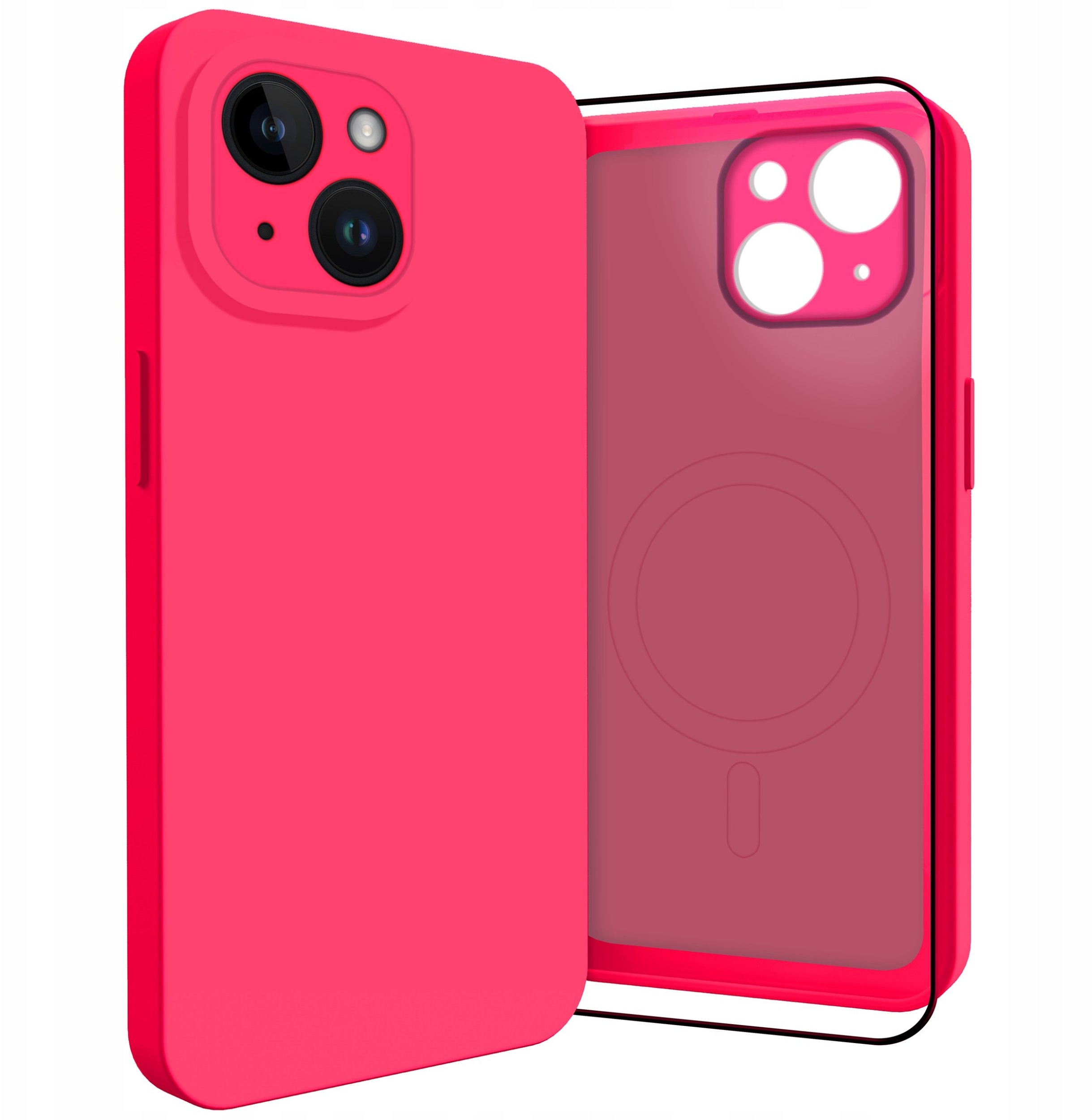 Etui do Apple iPhone 14 (Do Magsafe, Osłona Kamery, Fuksjowe, Case) Szkło