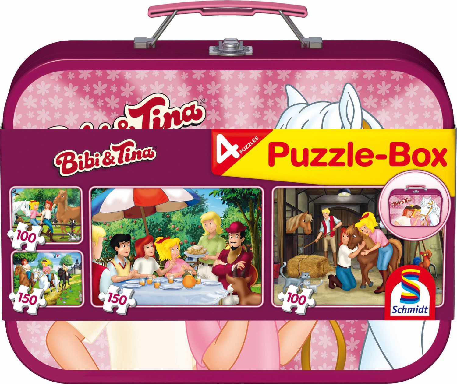 Schmidt Spiele Bibi & Tina Puzzle-Box walizka metalowa (56509)
