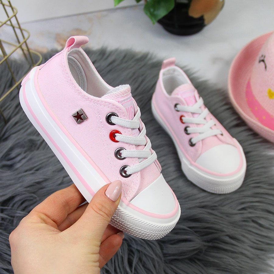 Big Star Trampki dziewczęce na gumki różowe Big Star HH374093 22