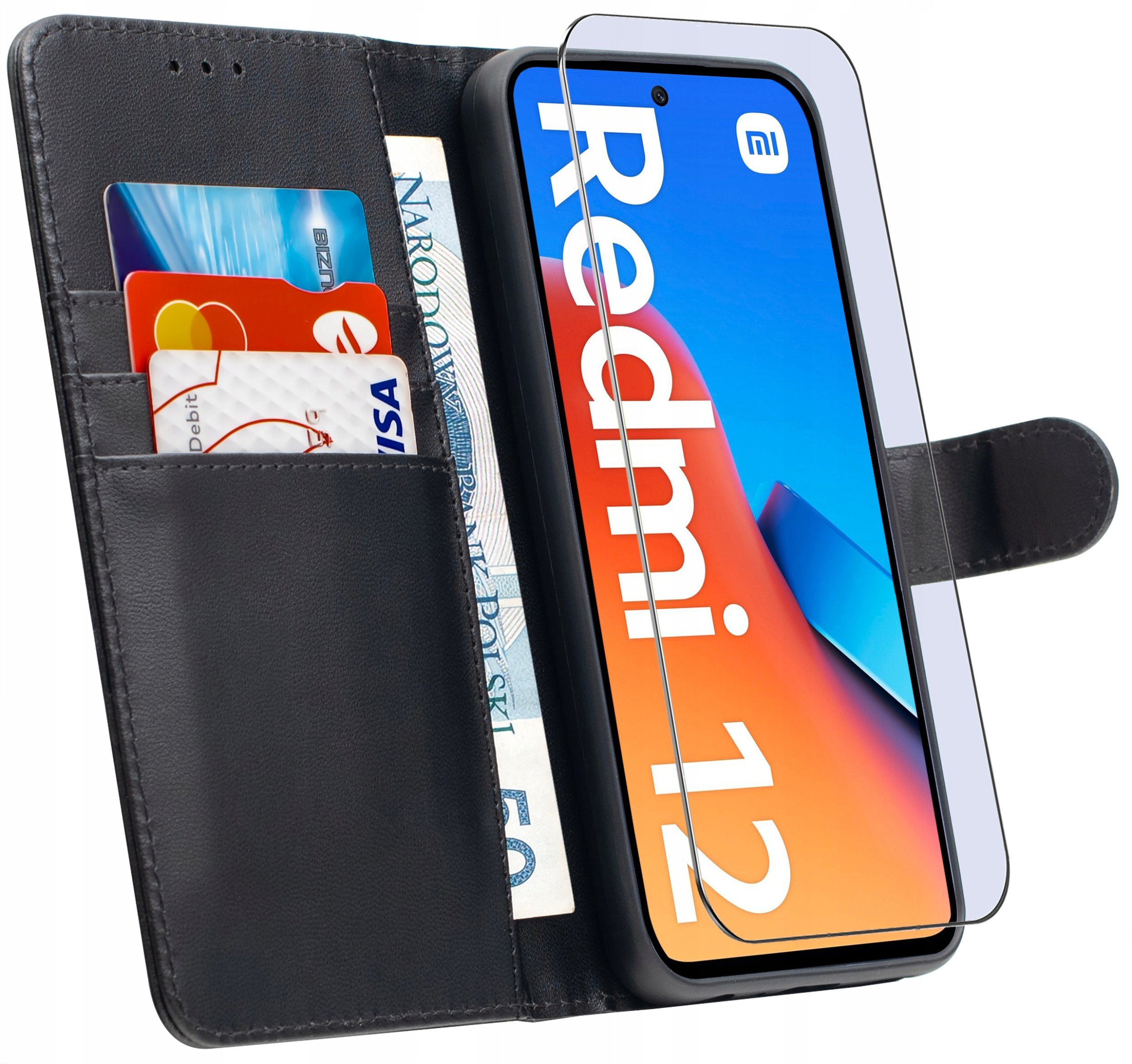 ETUI do Xiaomi Redmi 12 4G |SKÓRZANE PORTFEL BOOK TOKRA CASE CLASSIC +SZKŁO