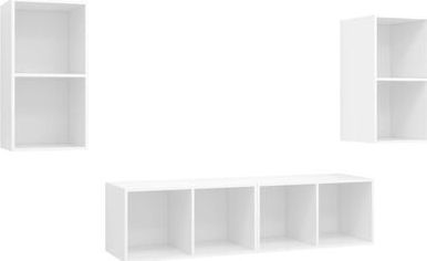 vidaXL Wiszące szafki TV, 4 szt., białe, płyta wiórowa