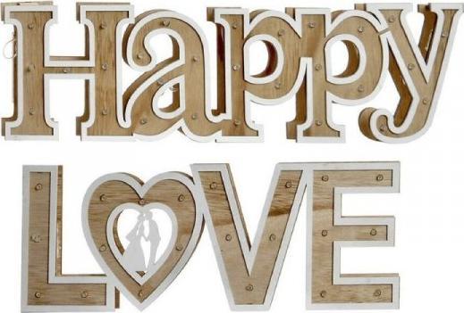 DKD Home Decor Dekoracja ścienna DKD Home Decor Naturalny Biały LED Drewno MDF (45 x 4 x 14.5 cm) (2 pcs)