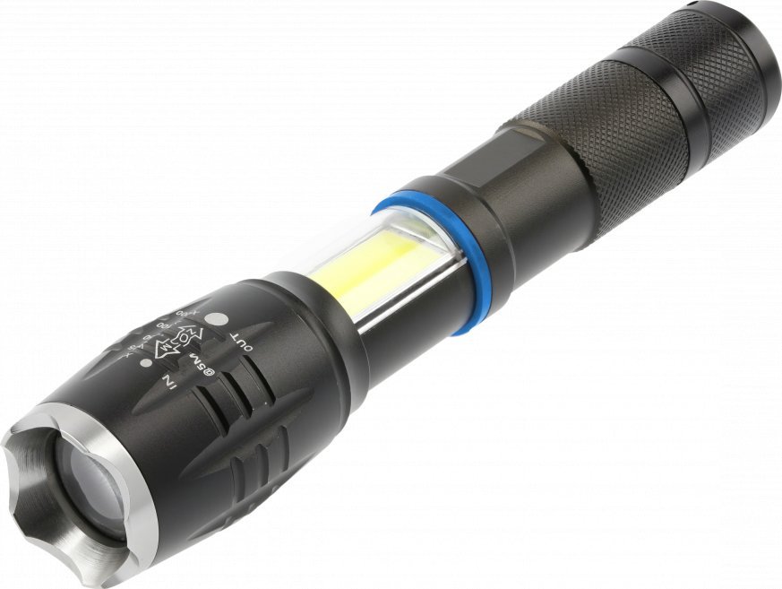 Latarka Led Czarna Na Baterie 8W 800Lm 6400K 1Xaaa 500M Ip44 Lt-Lb8Wt6-60 Gtv