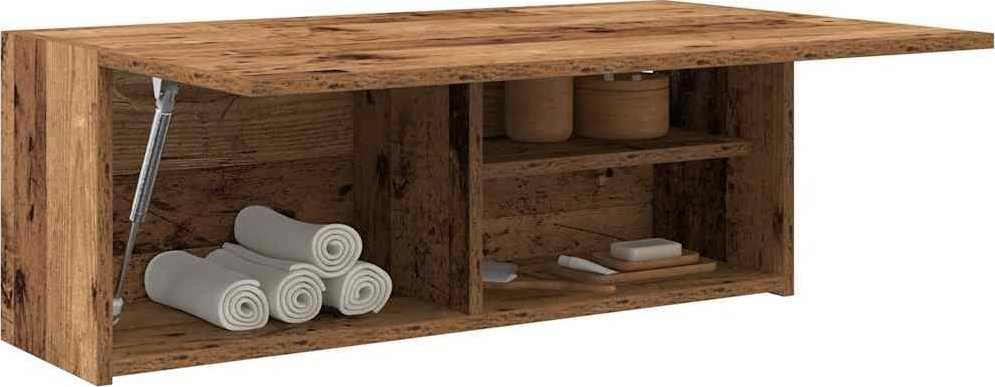 vidaXL Wisząca szafka łazienkowa, stare drewno, 80x25x30 cm