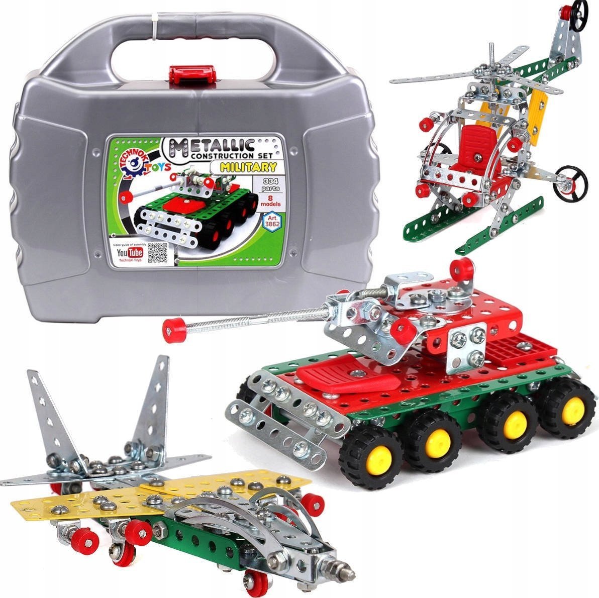 Technok Klocki konstrukcyjne metalowe Pojazdy wojskowe 334 el. 3862 TechnoK