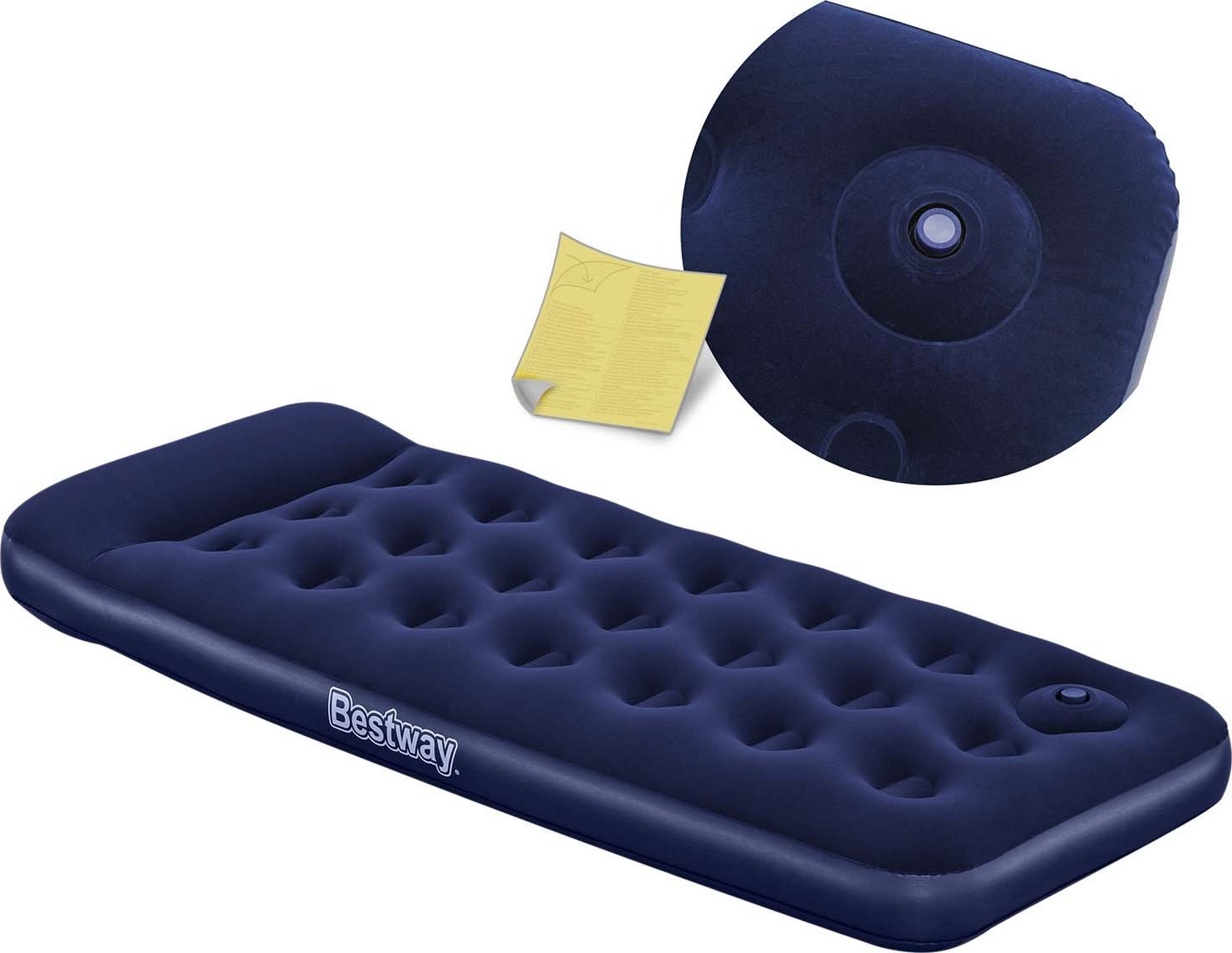 Bestway Materac welurowy Airbed Easy Inflate Single-Size 185x76x28