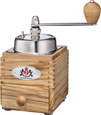 Młynek do kawy Zassenhaus Młynek Zassenhaus Montevideo do kawy z korbką, 18x10x10 cm, poj.50 g, drewno oliwne i stal