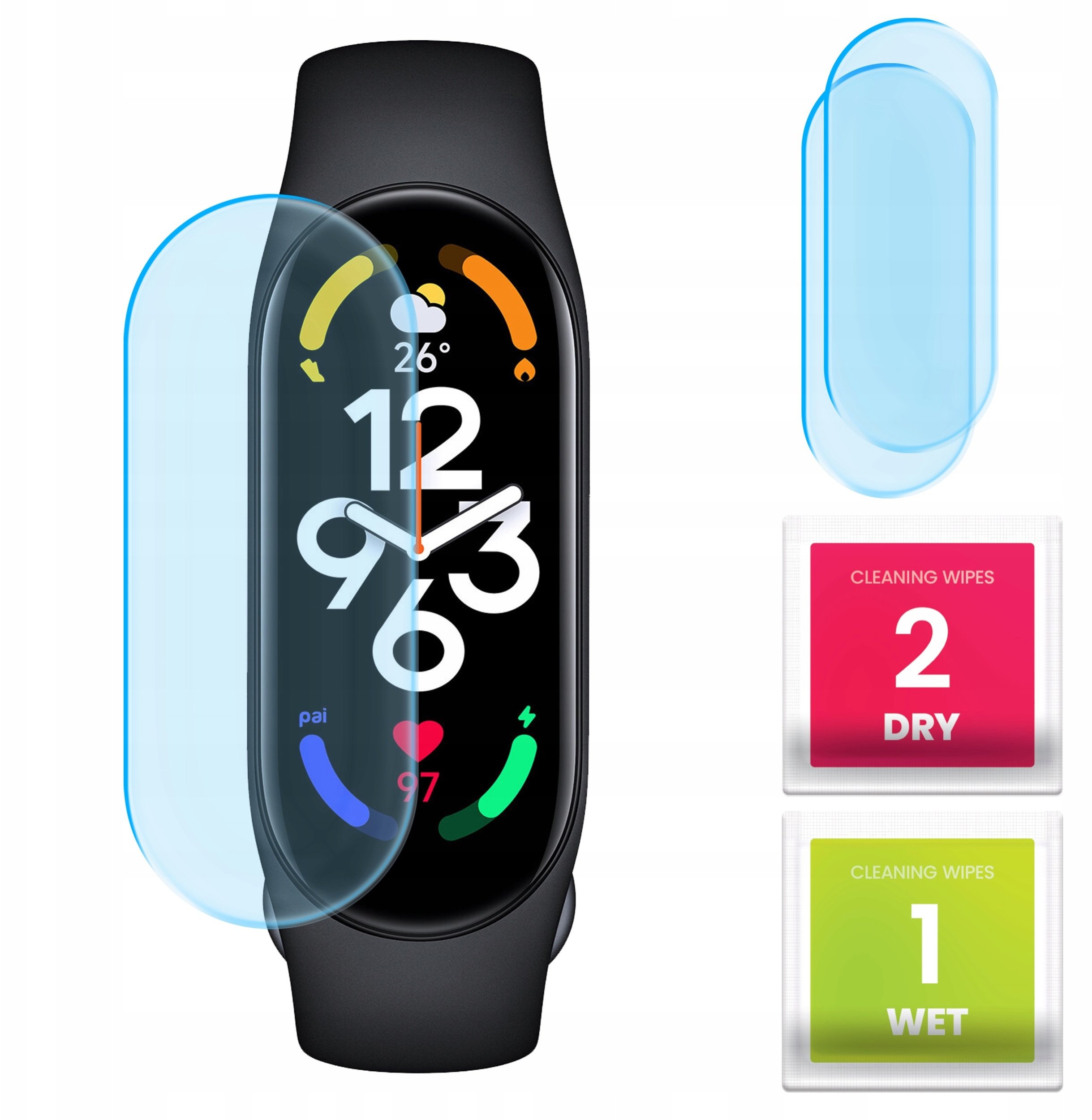 2-PAK Szkło Hybrydowe do Xiaomi Smart Band 7 / 7 Pro (Szkiełko, Ochronne)