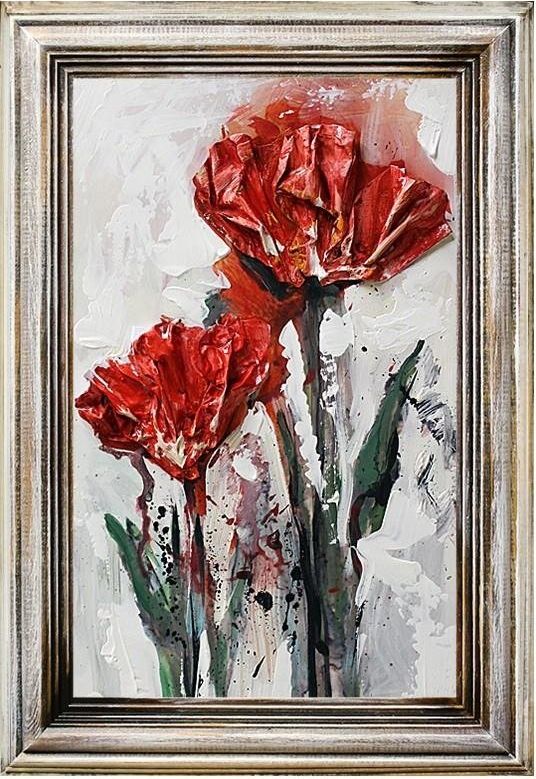 GO-BI Obraz "Kolaż olejny" ręcznie malowany 38x55cm