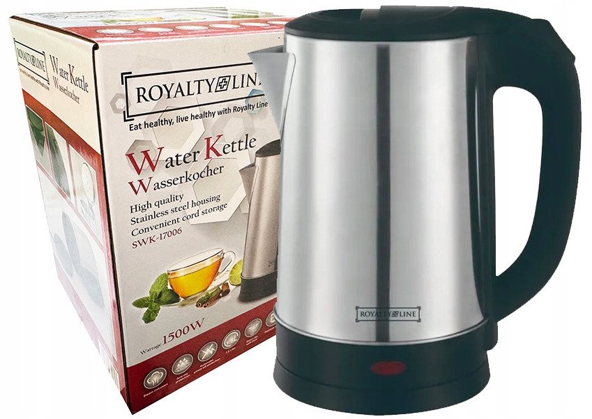 Czajnik elektryczny 1.8L 1500W srebrny RoyaltyLine SWK-17006