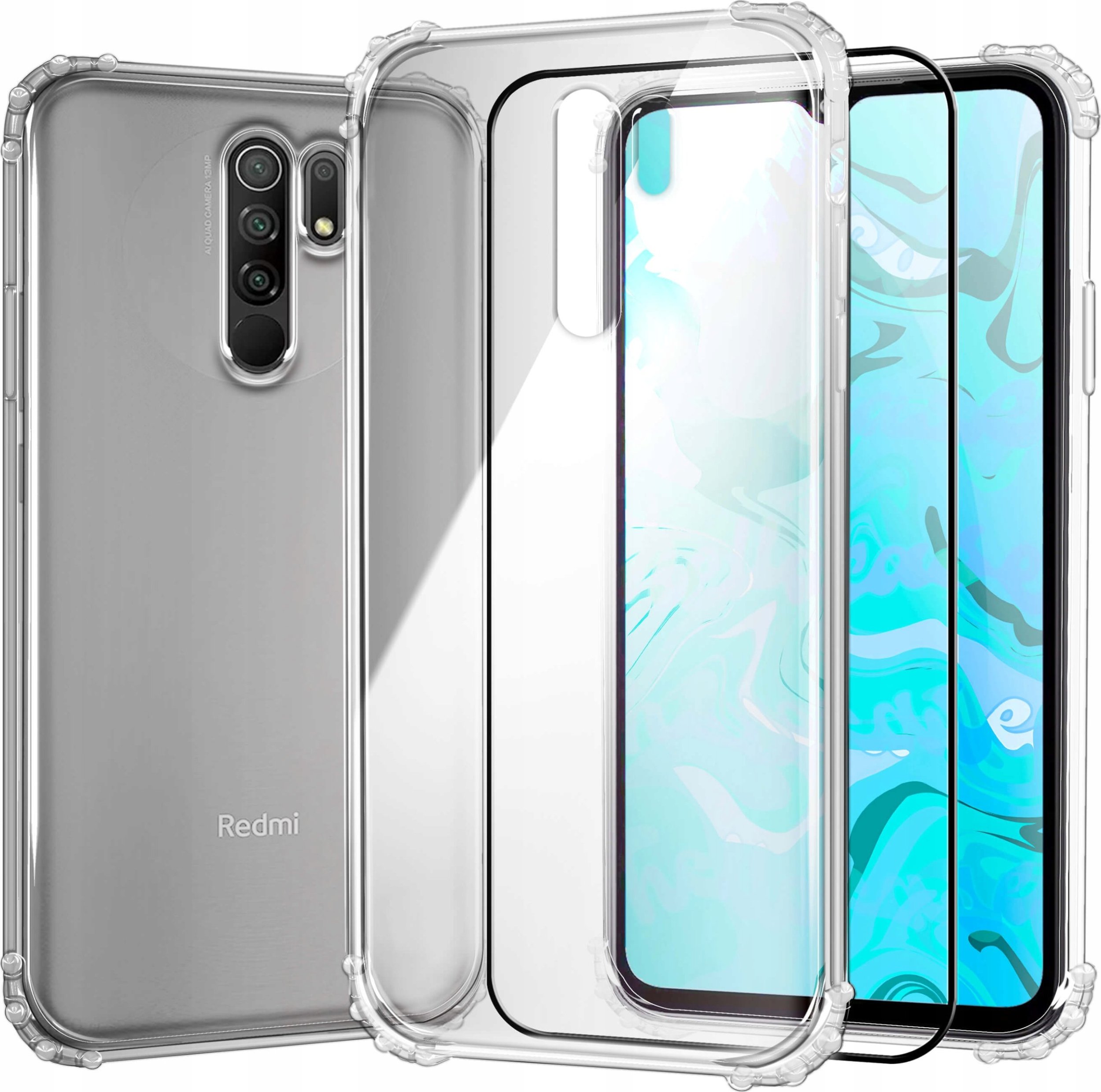 Hello Case ETUI PANCERNE DO XIAOMI REDMI 9 | CASE SILIKON GUMOWE SLIM SHOCK SZKŁO 9H