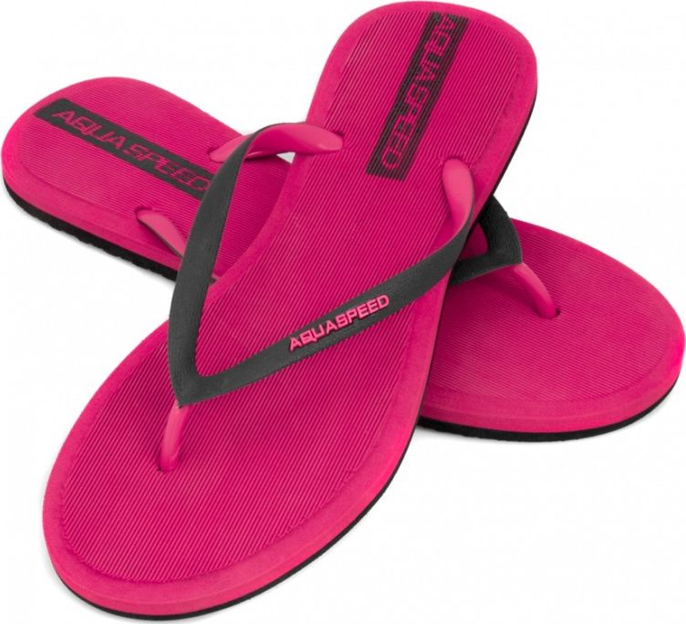 Aqua-Speed Klapki damskie, japonki basenowe GENOA różowo-czarne Aqua Speed Rozmiar 36