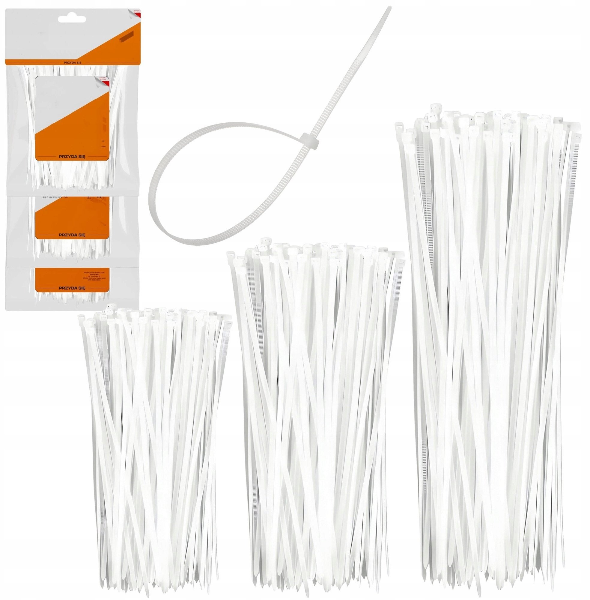 OPASKI ZACISKOWE KABLOWE TRYTKI TRYTYTKI MIX ROZMIARÓW 3x100szt 300SZT