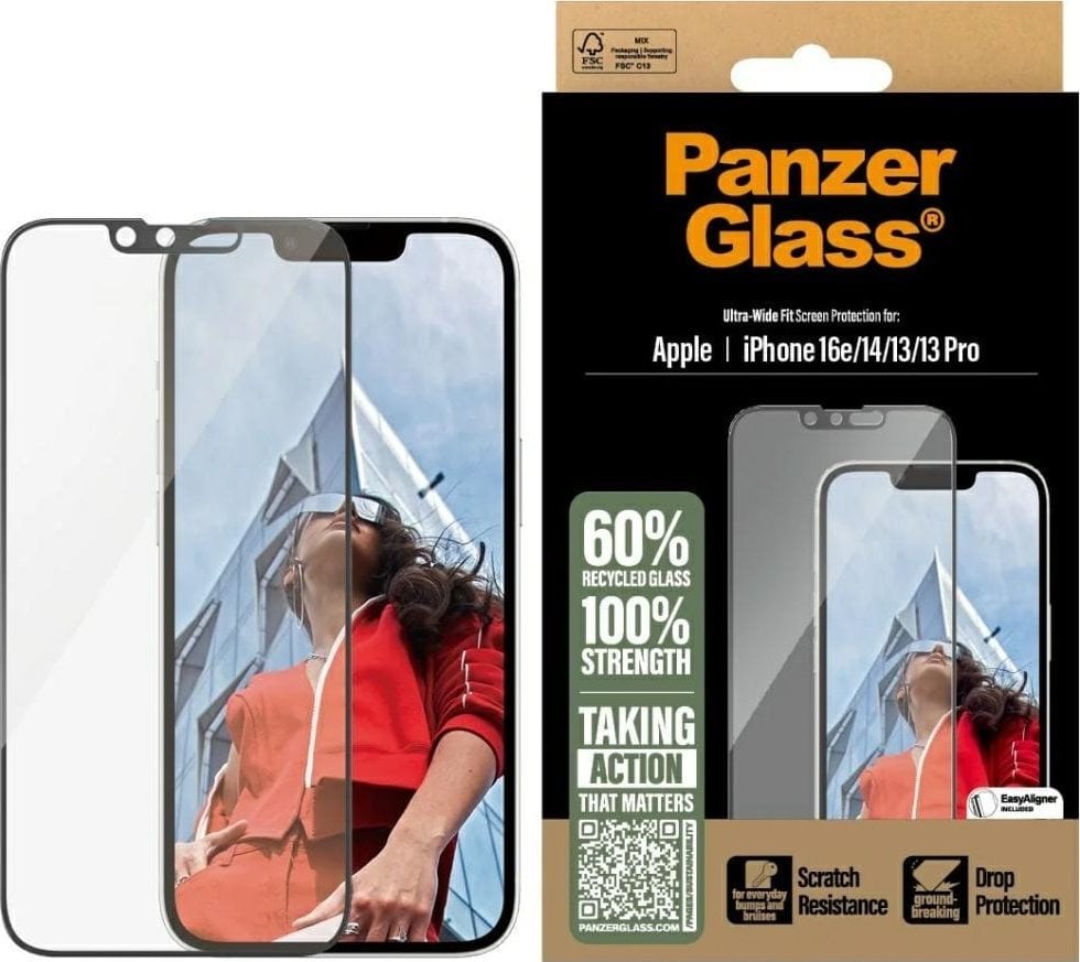 PanzerGlass PG Scrn iPhone SE 25/14/13/13 Pro UWF WA Przezroczysta ochrona ekranu Apple 1 szt.