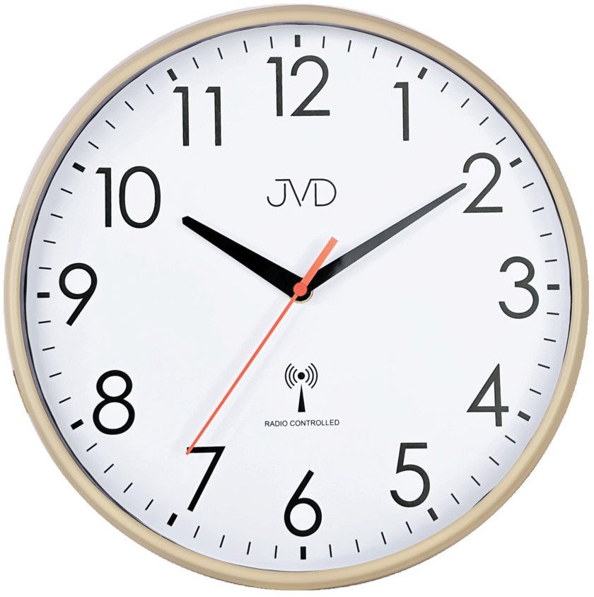 Zegar ścienny JVD RH502.1 radiowy cichy beżowy 30 cm .