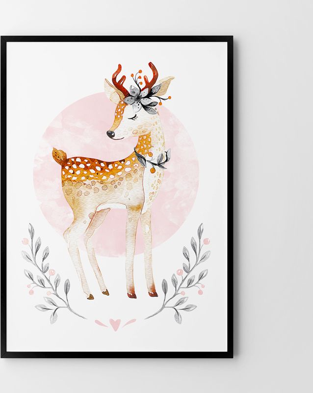 Hog Studio Plakat Sarenka Różowy (A4 (21x29.7cm))