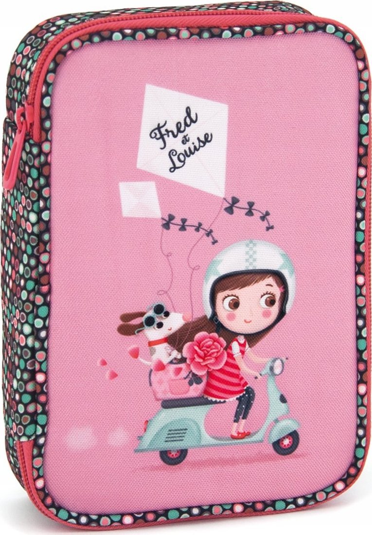 Piórnik Ars Una Mon Amie dziewczynka na skuterze piórnik 4 ścianki