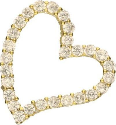 Lovrin Srebrna złocona zawieszka 925 serduszko z cyrkoniami 1,64g