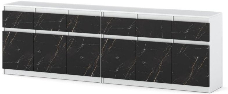 Komoda Nowoczesna Szafka Z 6 Szufladami Salon Sypialnia Biały San Sebastian