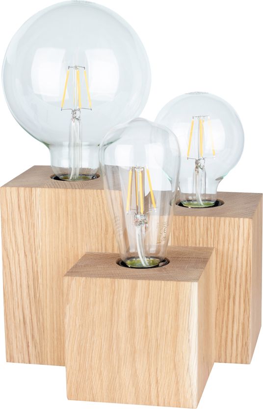 Lampa stołowa Spotlight Lampa nocna brązowa Spotlight Vincent z drewna dębowego 2276374