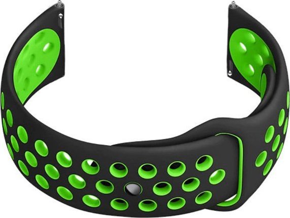 Pasek gumowy do smartwatch U11 - czarny/zielony - 22mm