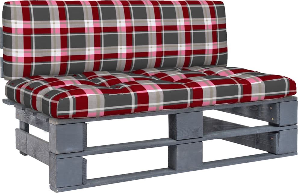 vidaXL Ogrodowa sofa środkowa z palet, szara, drewno sosnowe