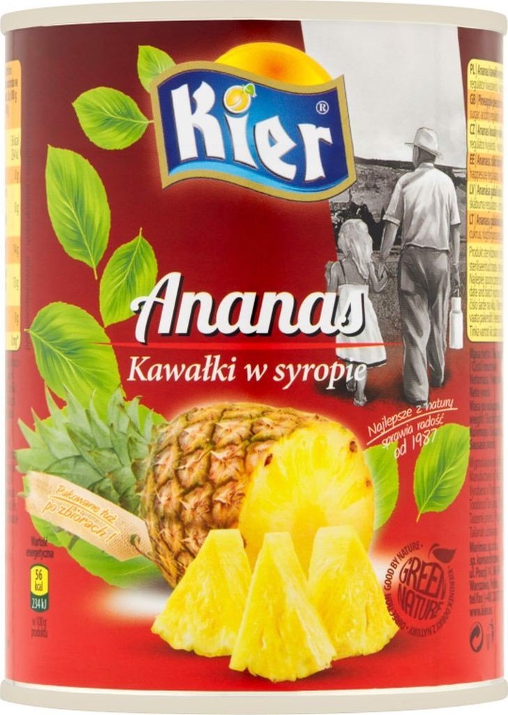 KIER Kier Ananas kawałki w syropie 565 g