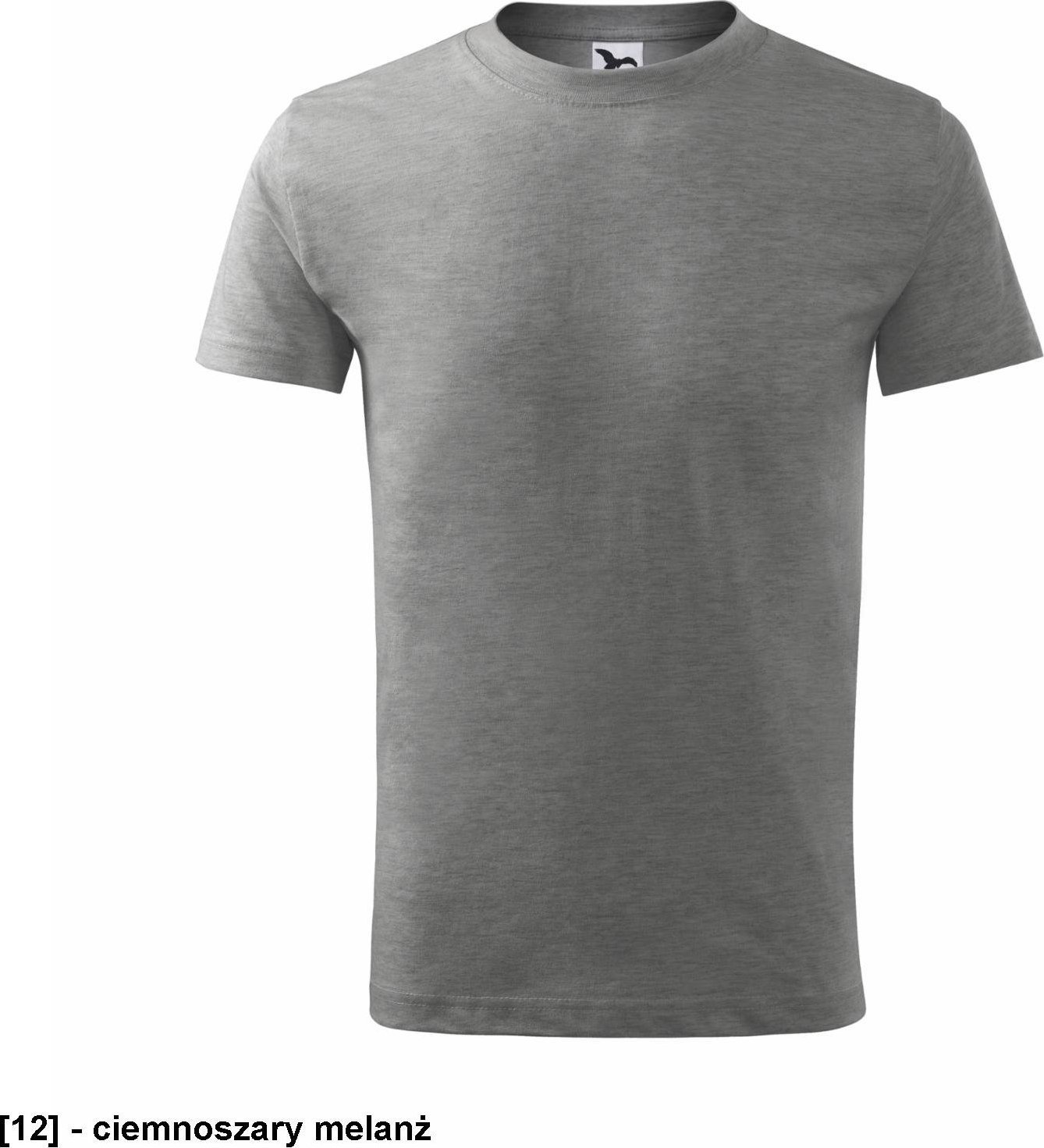 MALFINI Classic New 135 - ADLER - Koszulka dziecięca, 145 g/m - ciemnoszary melanż 158 cm/12 lat