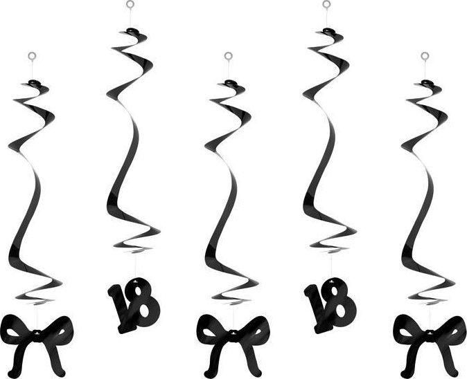 Świderki 18 z kokardkami czarne 50cm 5szt