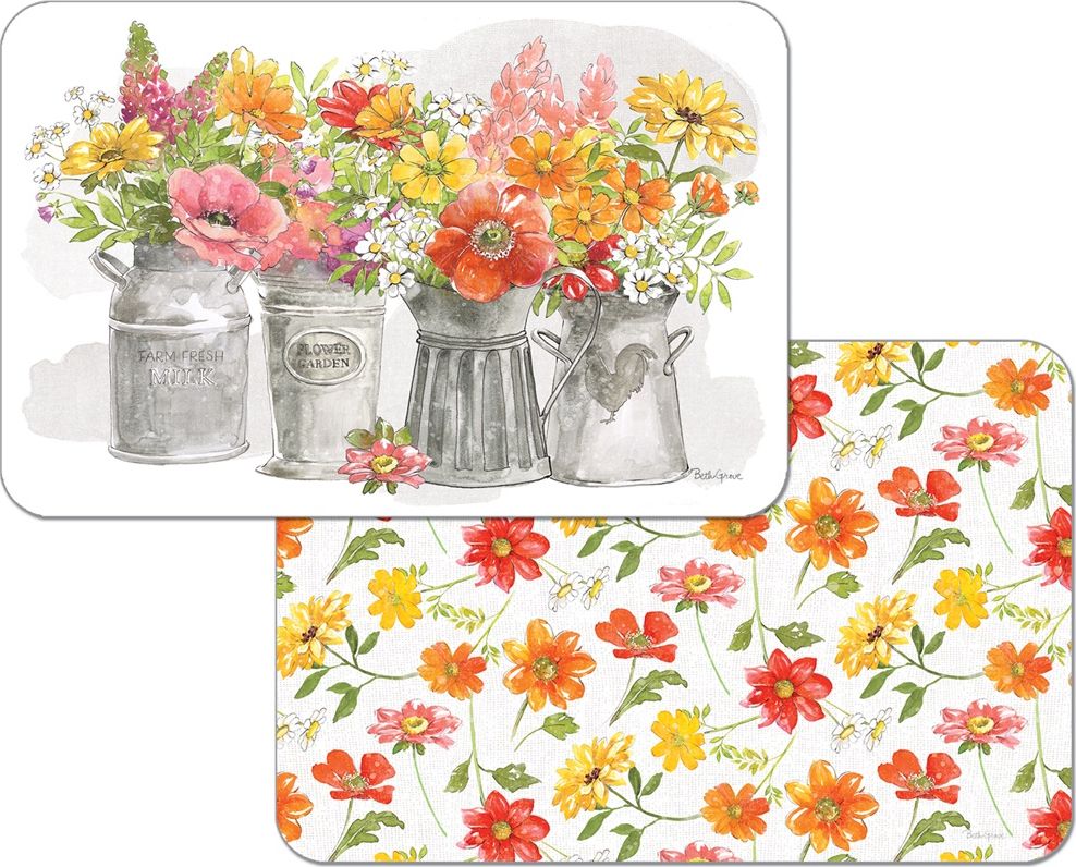 Cala Home Cala Home Podkadki na stł dwustronne C174-00114 "farmhouse floral"