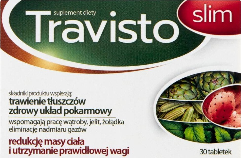 Alkotest TRAVISTO_Slim suplement diety wspierający trawienie tłuszczów i zdrowy układ pokarmowy wspomagający redukcję masy ciała 30 tabletek