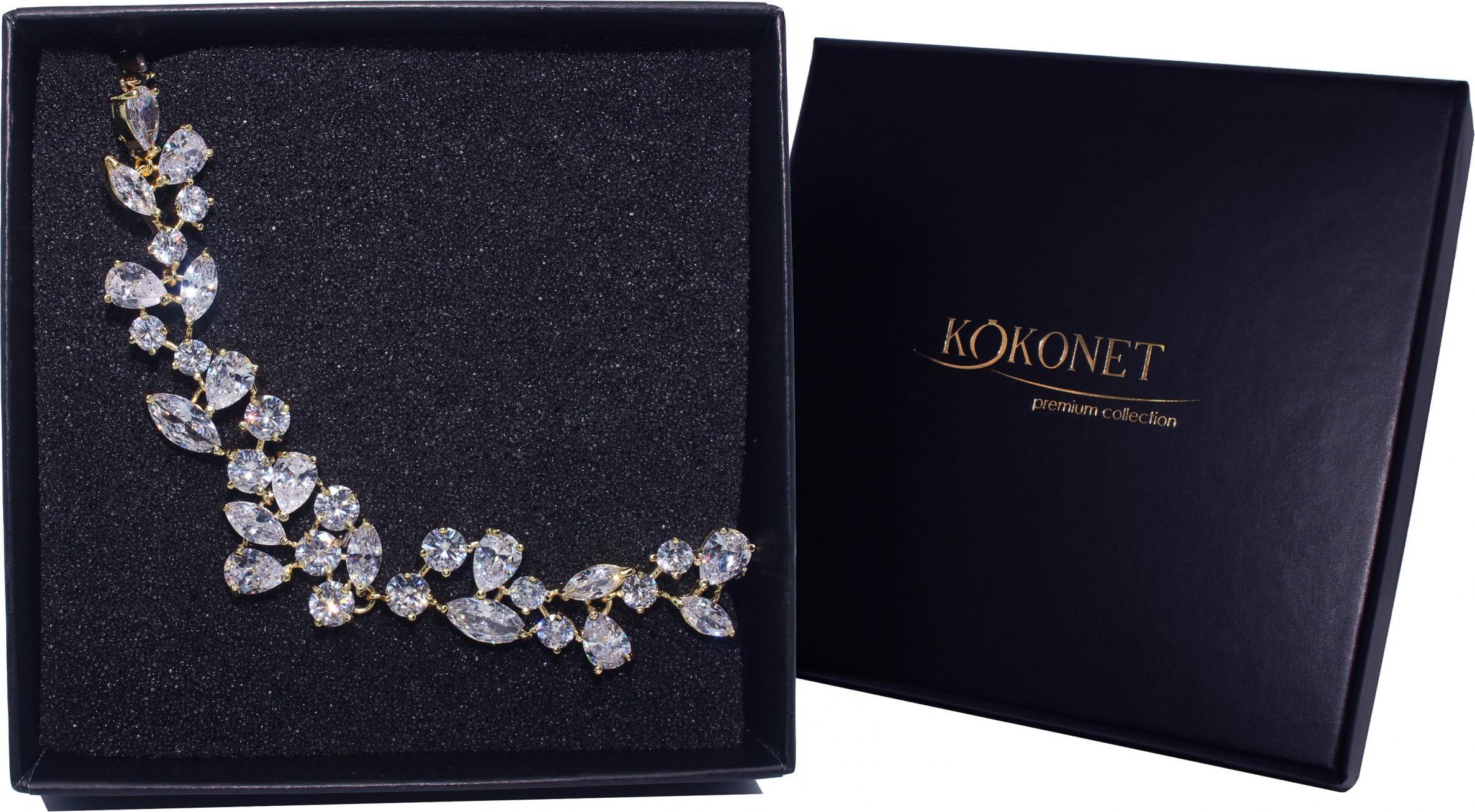 KOKONET BRANSOLETKA złota ślubna damska PUDEŁKO gratis