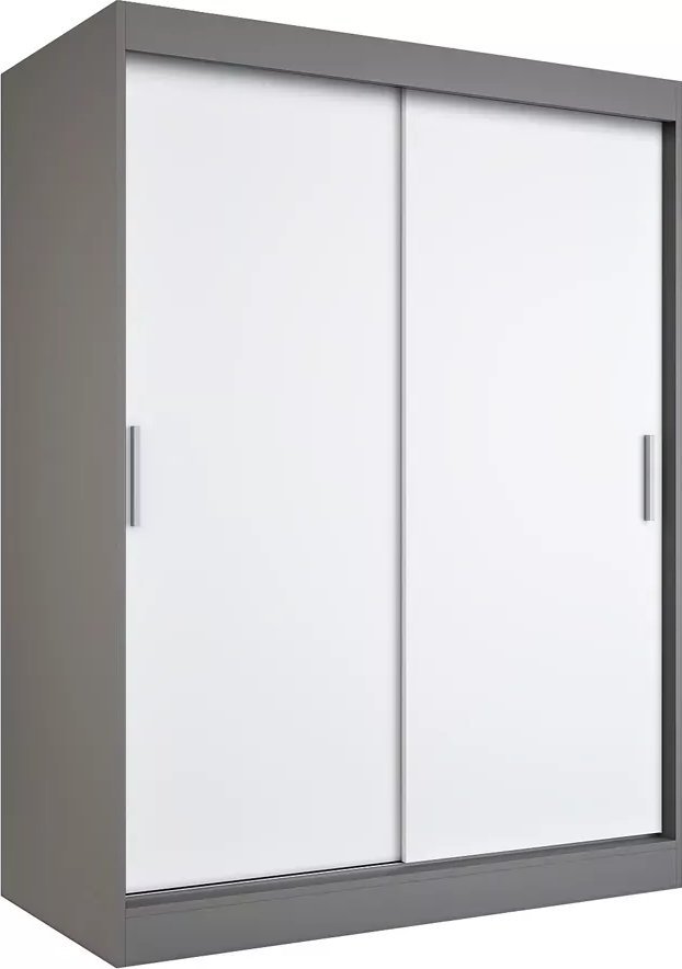 Elior Szafa przesuwna 150 cm antracyt + biały - Corina 4X