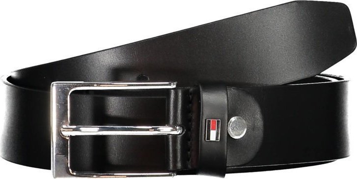 Tommy Hilfiger CZARNY MĘSKI SKÓRZANY PASEK TOMMY HILFIGER 90